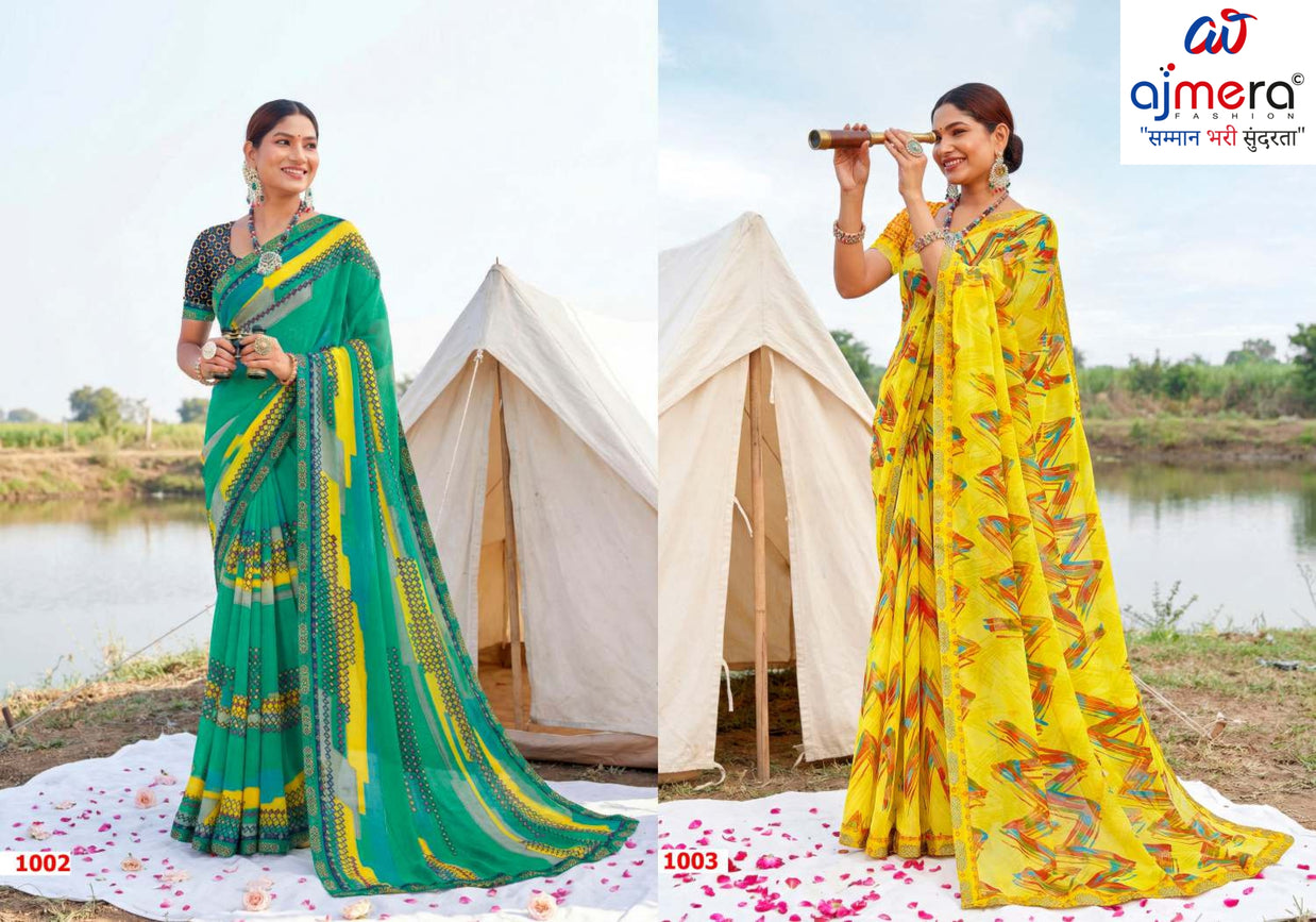 Fashionable Printed Saree with Blouse Piece for Festive Collection  | PRM-GULNASHI VOL-2