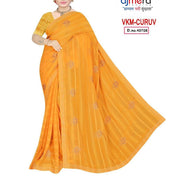 Trendy Dyed Matching Saree with Blouse Piece for Premium Ethnic and Traditional Wear | VKM-CURVV