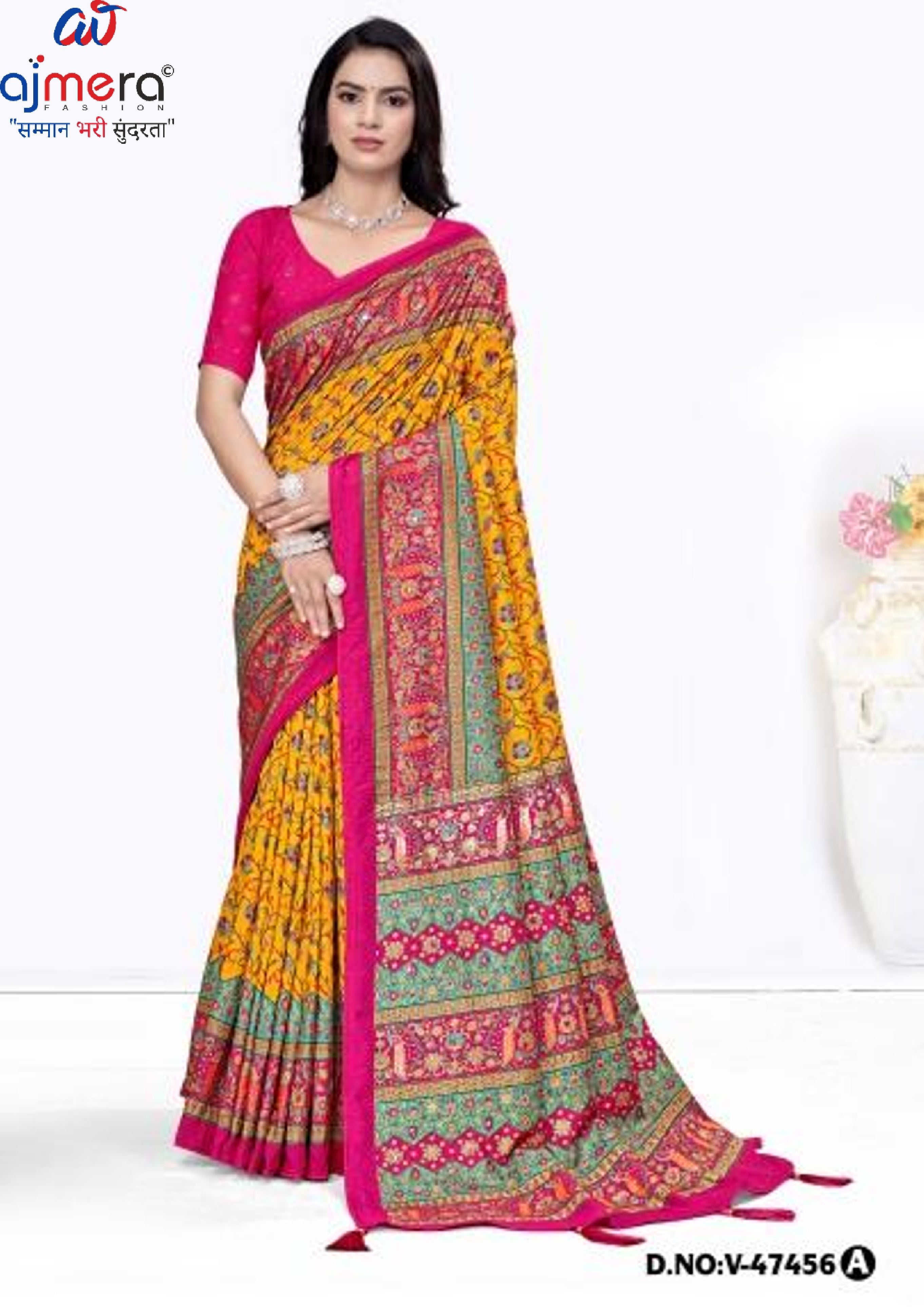 Designer Printed Saree with Blouse Piece for Special Occasions  | VER-BANJARAN-47456