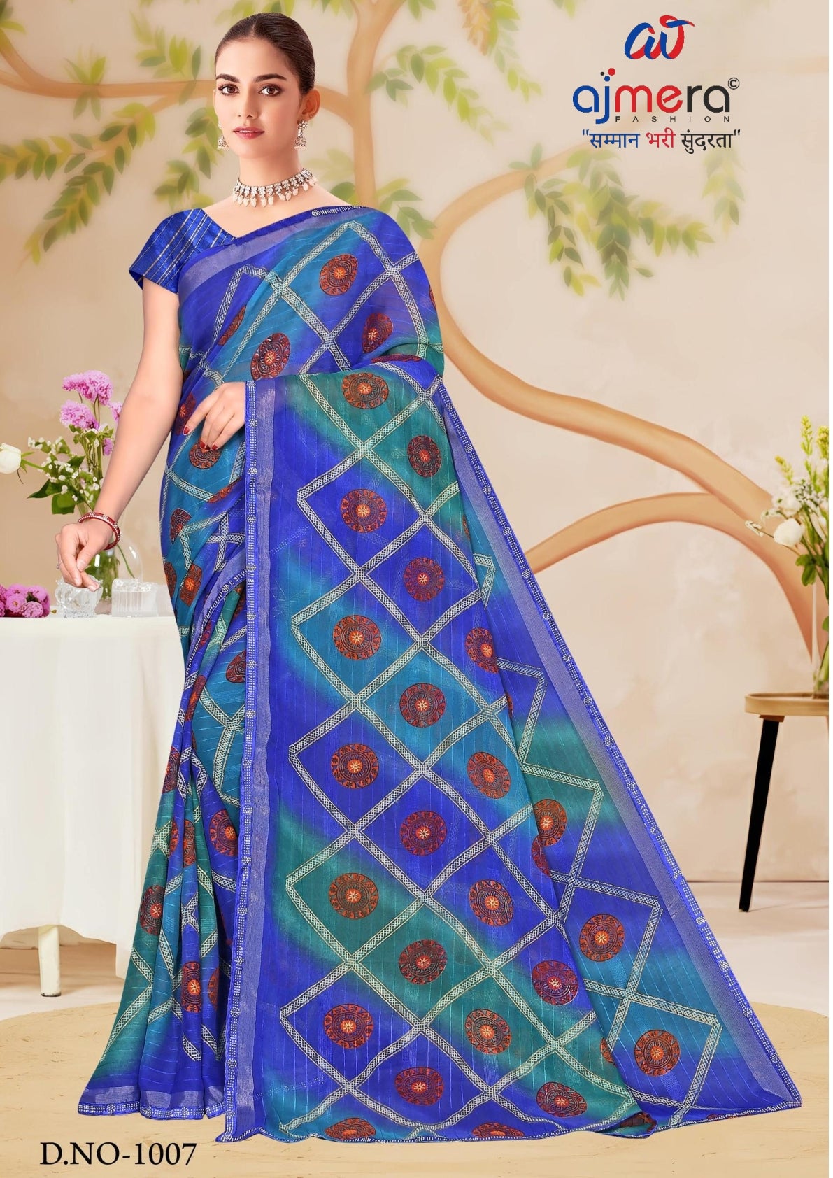 Elegant Printed Saree with Designer Blouse Piece for Festive Wear  | SNR-NAMAYA