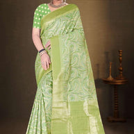 Elegant Jacquard Silk Saree With Blouse Piece | TUL-AASTHA ANU COTTON