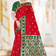 Exquisite Jacquard Silk Saree With Blouse Piece | TUL-BANARSI PURE SILK-11