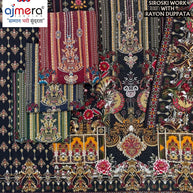 Premium Rayon Unstitched Suit Set | DAF-FARAH