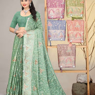 Chic Printed Saree with Blouse Piece for Sophisticated Ethnic Style  | SSR-CHAND CHAKORI