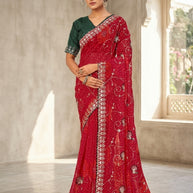 Chic Printed Saree with Blouse Piece for Sophisticated Ethnic Style | JS-FULPATTI