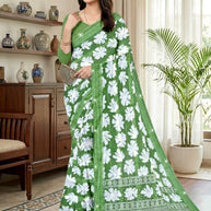 Exclusive Printed Saree with Blouse Piece for Elegant Ethnic Look  | CAS-FRESH FLOWER