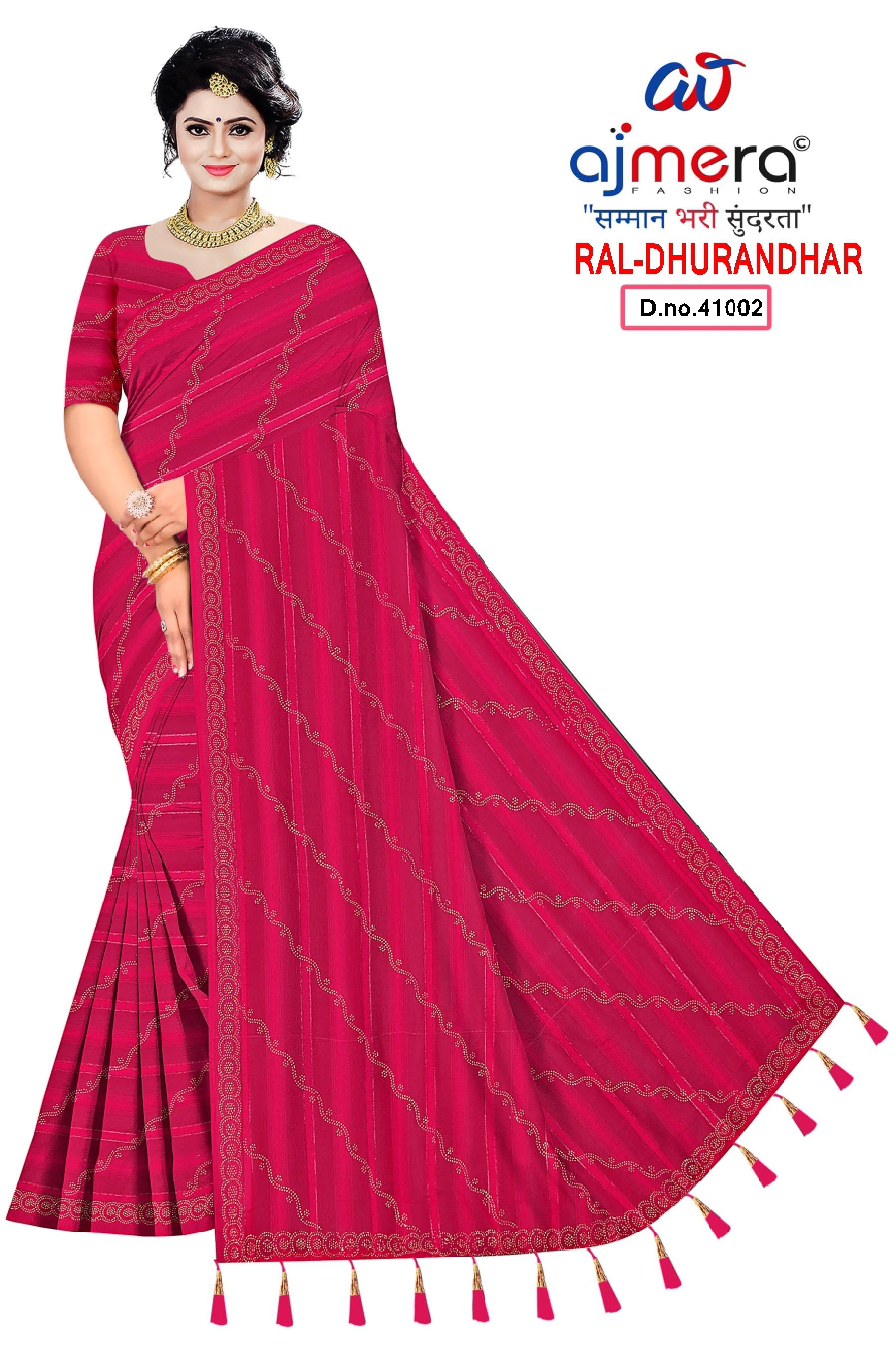 Matching Saree Manufacturer with Blouse Piece for Premium Ethnic and Traditional Wear | RAL-DHURANDHAR
