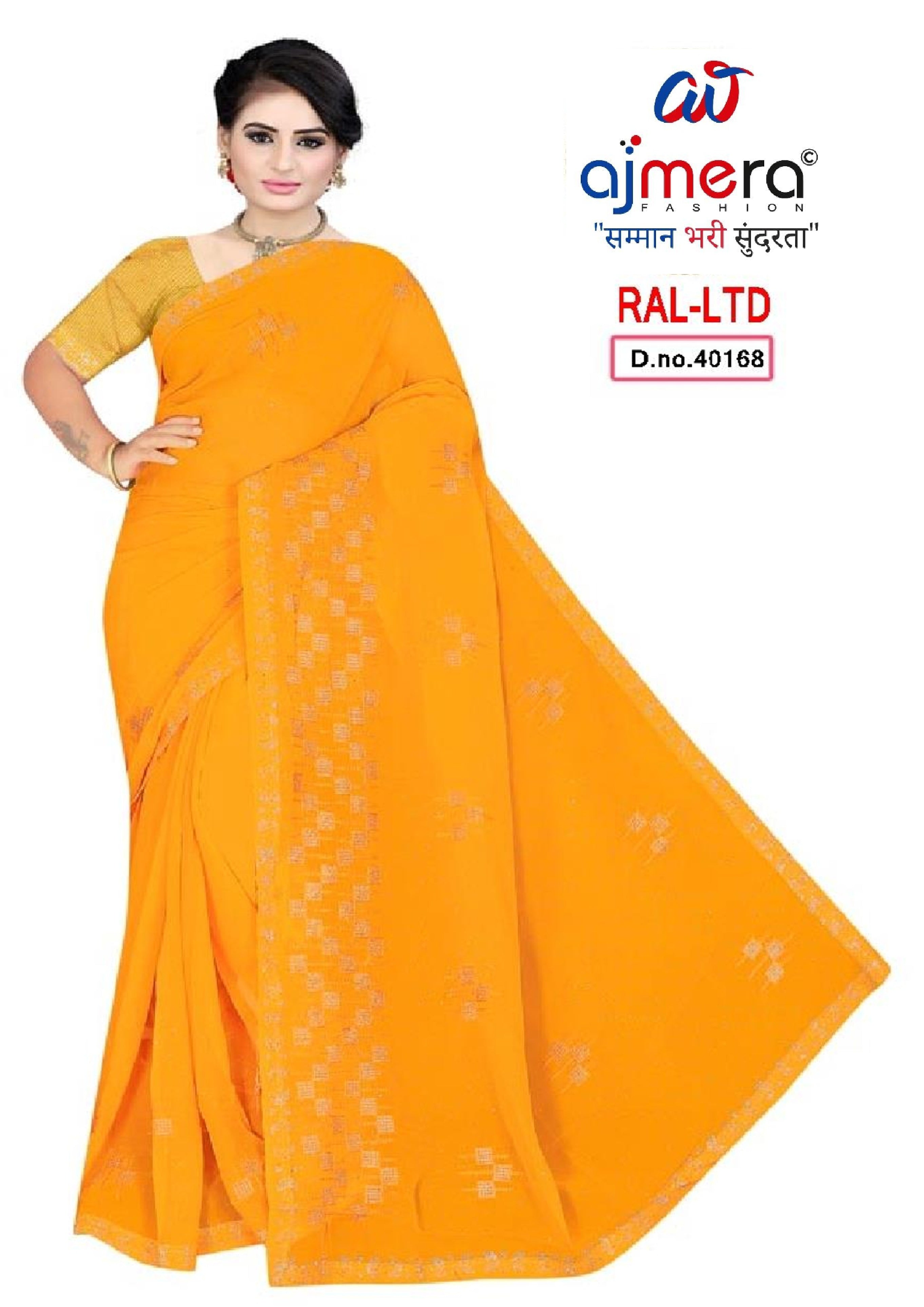 Modern Rapier Silk Matching Saree With Blouse Piece | RAL-LTD
