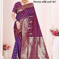Elegant Jacquard Silk Saree with Designer Blouse Piece for Festive Elegance | TUL-VEERA SILK VOL-03