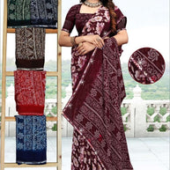 Classic Printed Saree with Blouse Piece for Timeless Traditional Style  | SSR-CALVIN