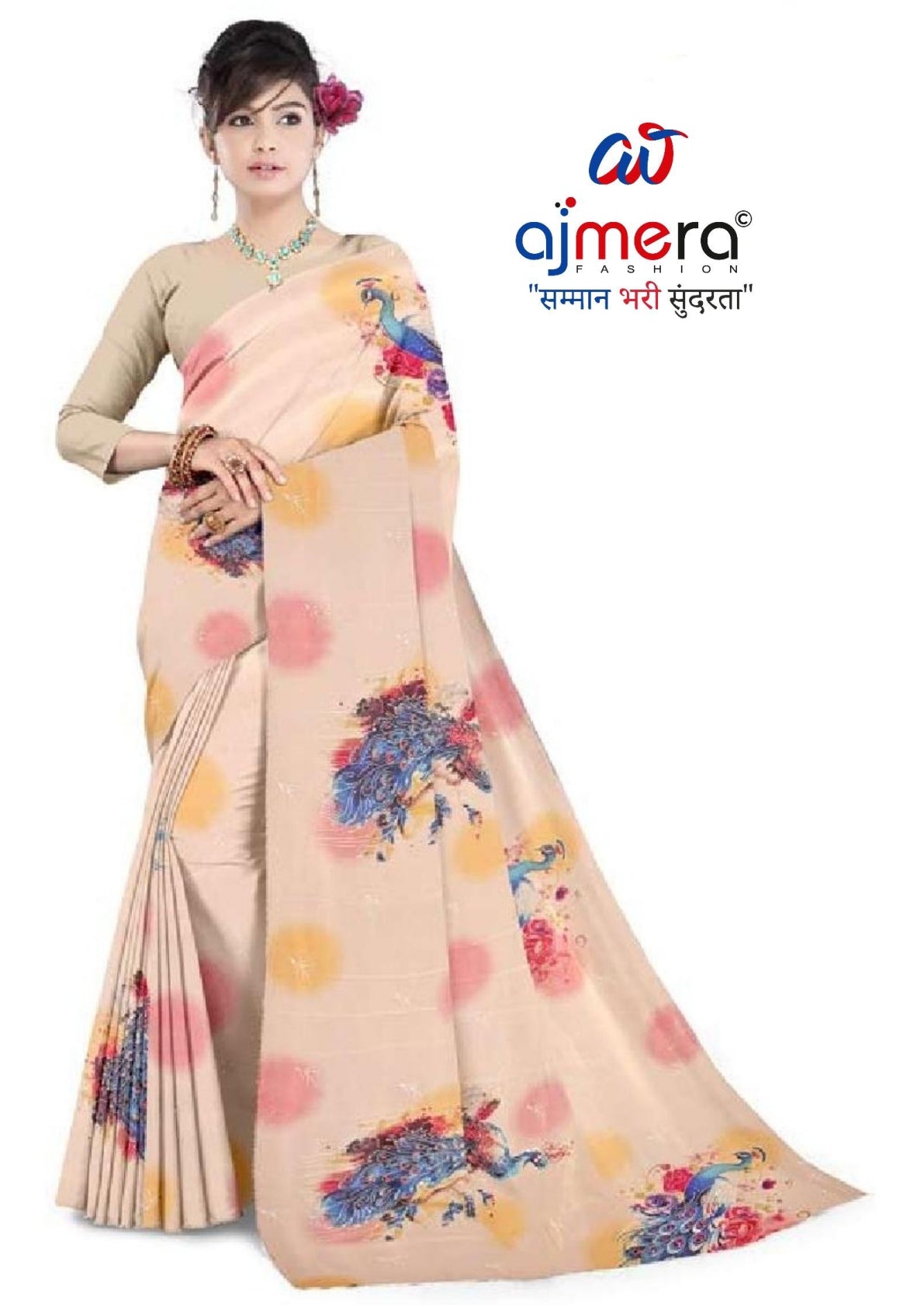 Chic Printed Saree without Blouse for Sophisticated Ethnic Style | TD-HONDA