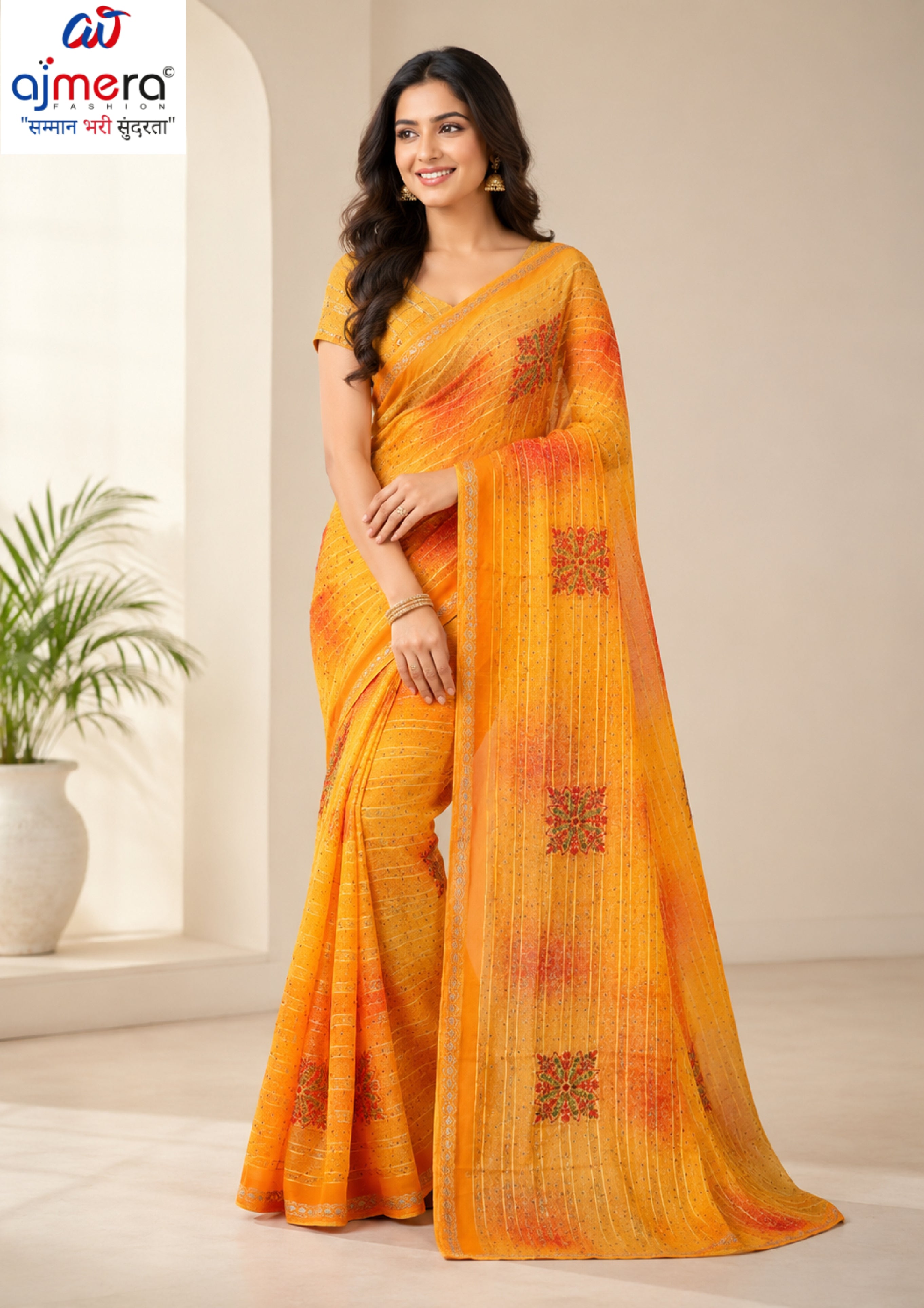 Designer Printed Saree with Blouse Piece for Special Occasions  | SNR-DEVIKA