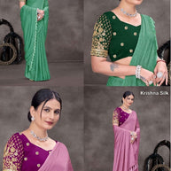 Trendy Dyed Matching Saree with Blouse Piece for Premium Ethnic and Traditional Wear | RLL-KRISHNA SILK-1
