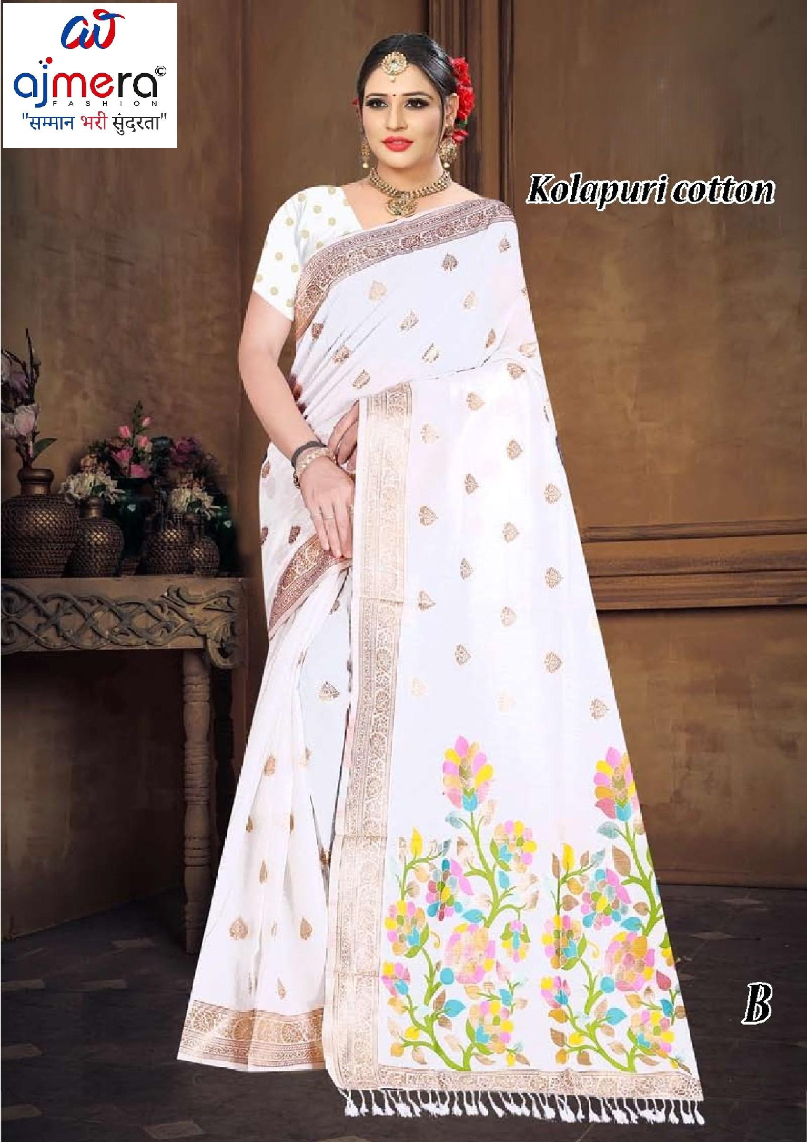 Graceful Elegance Jacquard Silk Saree With Blouse Piece | TUL-KOLAPURI COTTON