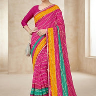 Premium Printed Saree with Matching Blouse Piece for Ethnic Elegance  | CAS-ANOKHEE