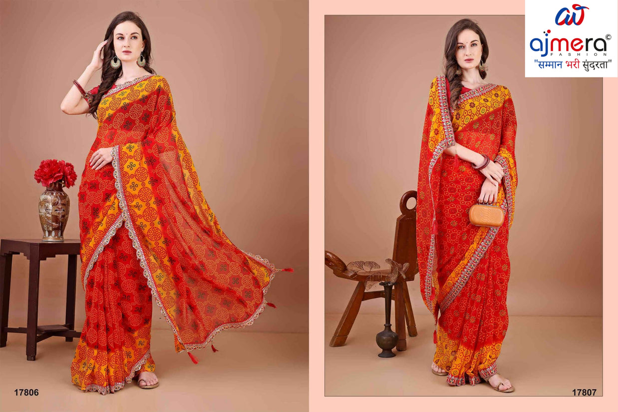 Elegant Printed Saree with Designer Blouse Piece for Festive Wear | JS-KESAR