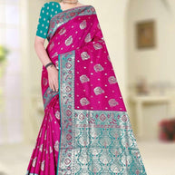 Modern Elegance Jacquard Silk Saree With Blouse Piece | DPM-SPARKLE CHINON