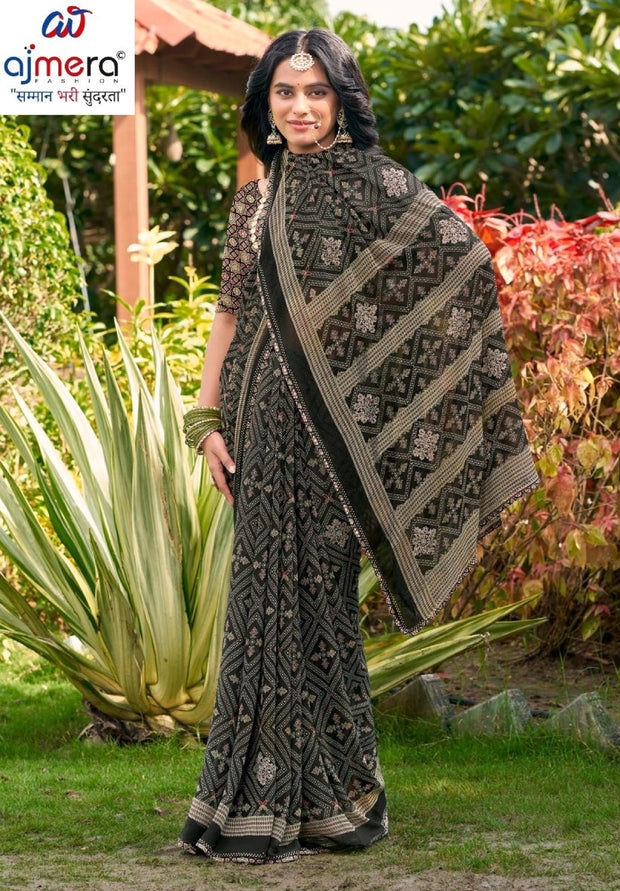 Elegant Printed Saree with Designer Blouse Piece for Festive Wear | VDT-DISCO-10