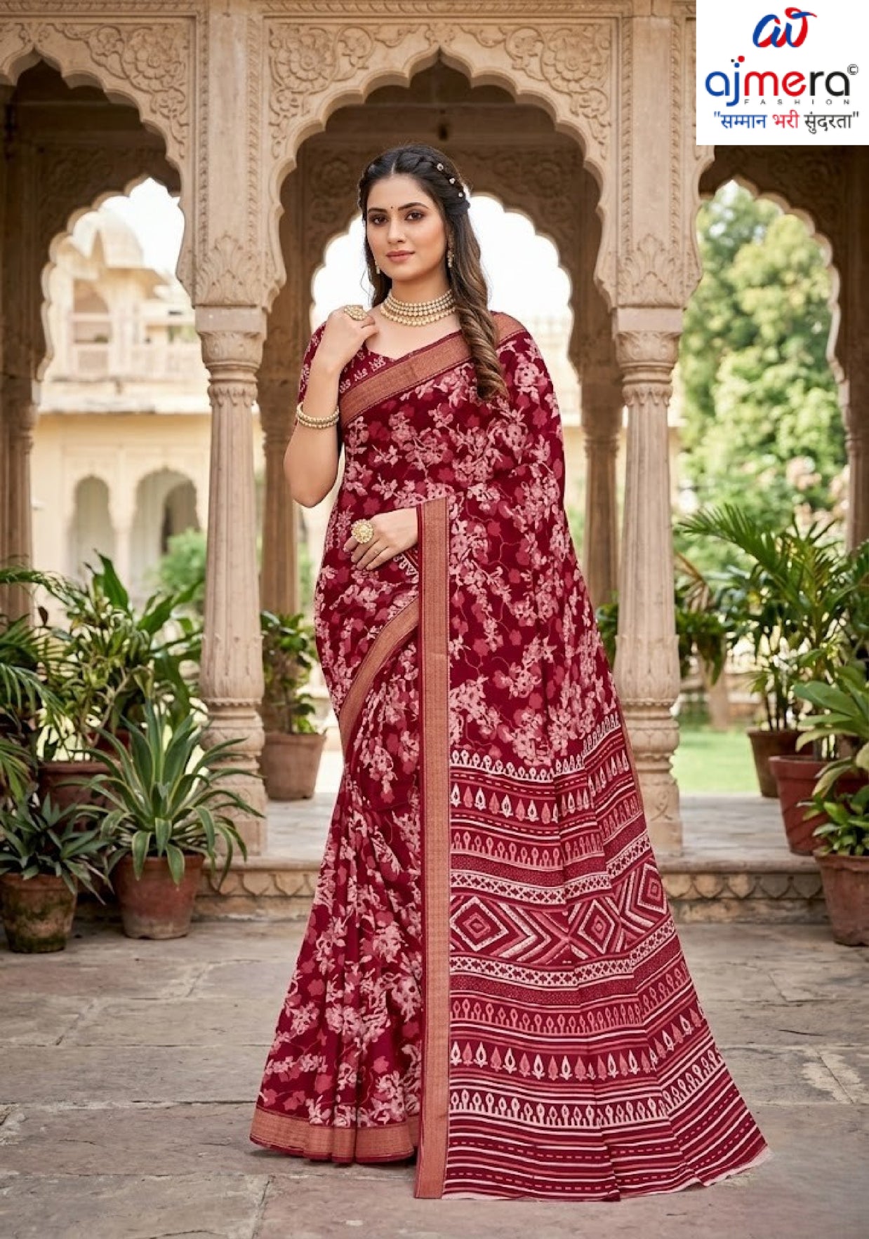 Designer Printed Saree with Blouse Piece for Special Occasions | GLC-ROYAL LADY