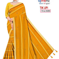 Latest Dyed Matching Saree with Blouse Piece for Premium Ethnic and Traditional Wear | TIK-UPI