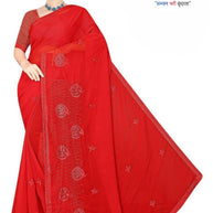 Fancy Lycra Matching Saree with Blouse Piece for Premium Ethnic and Traditional Wear | VKM-HOLIKA