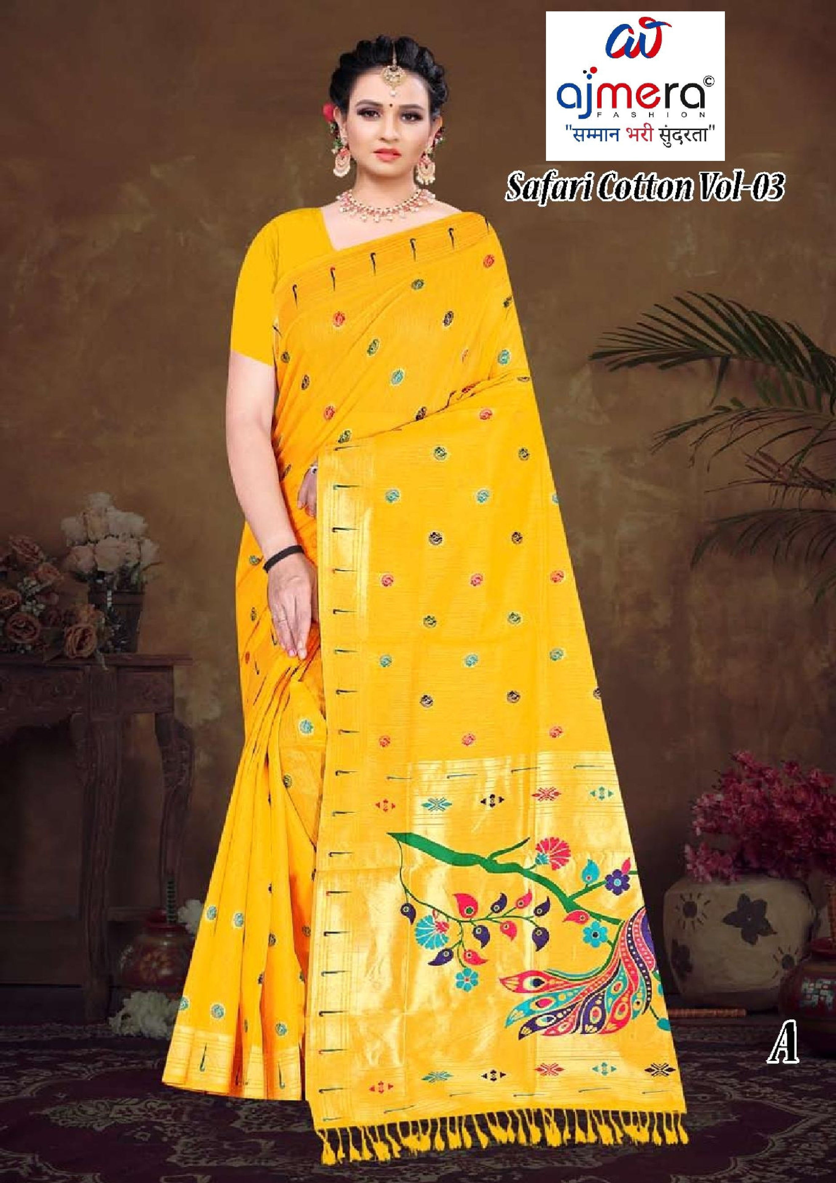 Stylish Jacquard Silk Saree with Blouse Piece for Festive Collection | TUL-SAFARI COTTON VOL-03