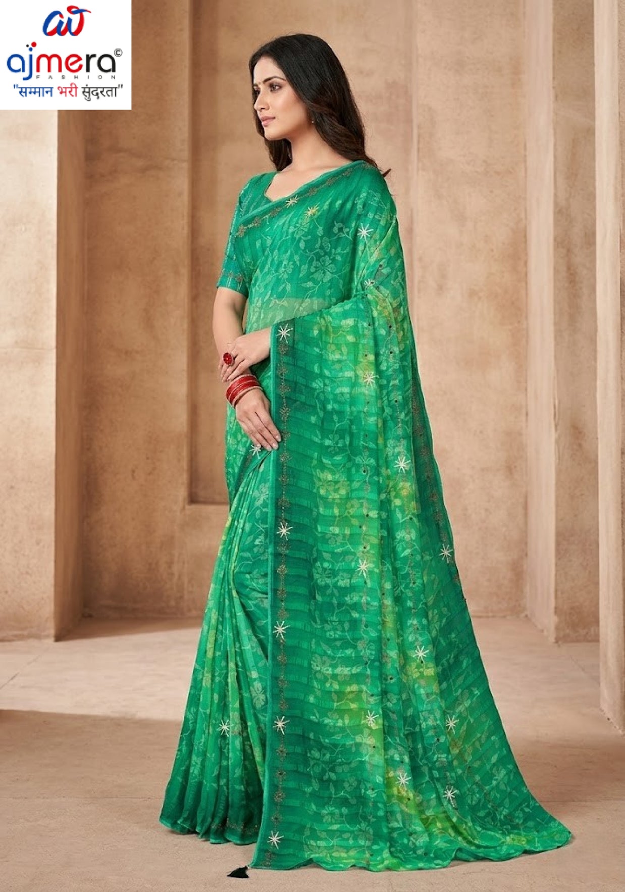 Elegant Printed Saree with Designer Blouse Piece for Festive Wear | SSR-AGARTALA