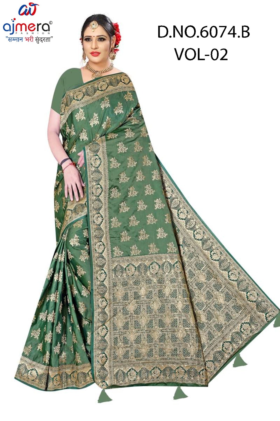 Elegant Jacquard Silk Saree with Designer Blouse Piece for Festive Elegance | DBU-MANGAL BELLA VOL-02