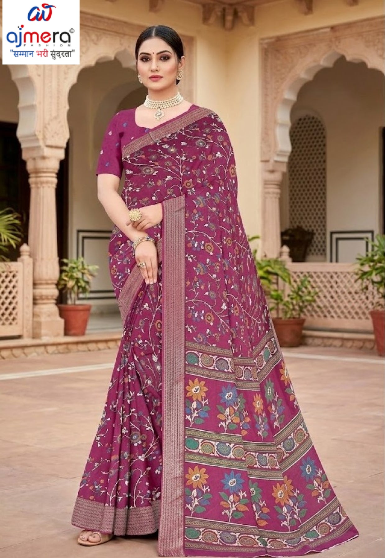 Classic Printed Saree with Blouse Piece for Timeless Traditional Style | GLC-KANCHI SILK-1