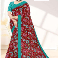 Weightless Fancy Print Loose Saree with Blouse for Premium Ethnic and Traditional Wear | ARK-MAUSAM