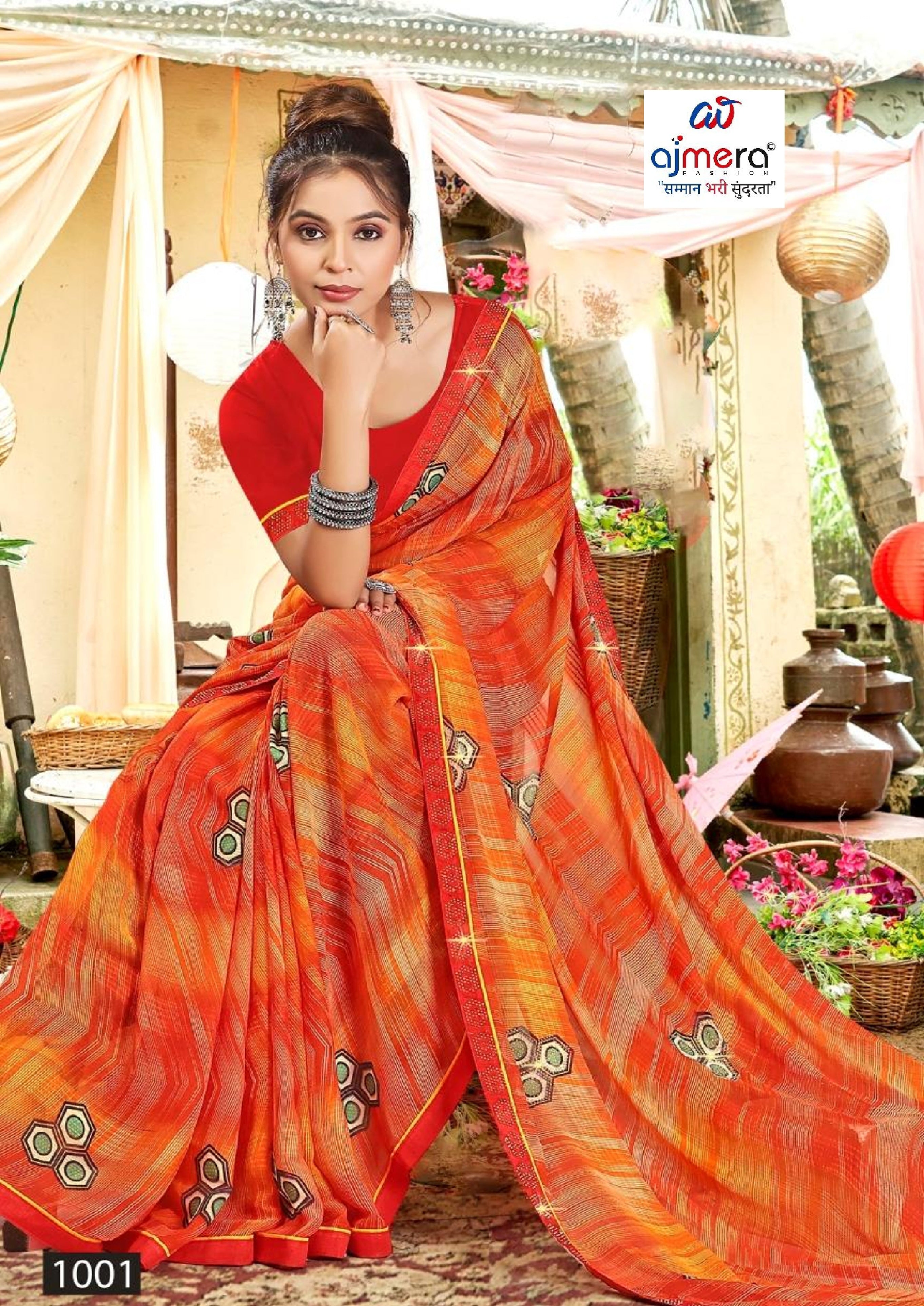 Classic Printed Saree with Blouse Piece for Timeless Traditional Style | PRM-THREE GOLI