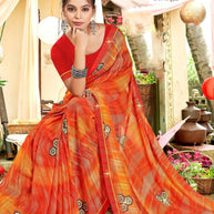 Classic Printed Saree with Blouse Piece for Timeless Traditional Style | PRM-THREE GOLI