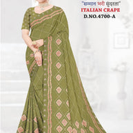 Exclusive Printed Saree with Blouse Piece for Elegant Ethnic Look | GLC-ITALIAN CRAPE