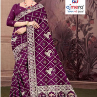 Viscose Print Loose Saree with Blouse for Premium Ethnic and Traditional Wear | PSM-ANUPAMA