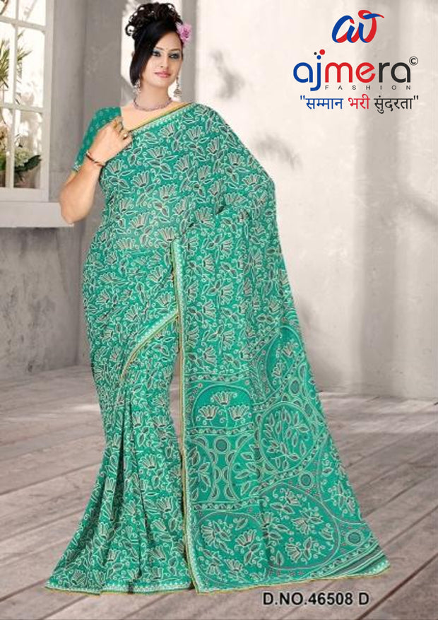 Elegant Printed Saree with Designer Blouse Piece for Festive Wear  | VER-HEERA-46508