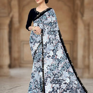 Beautiful Printed Saree with Blouse Piece for Cultural Celebrations | CAS-SILK GEORGEATE