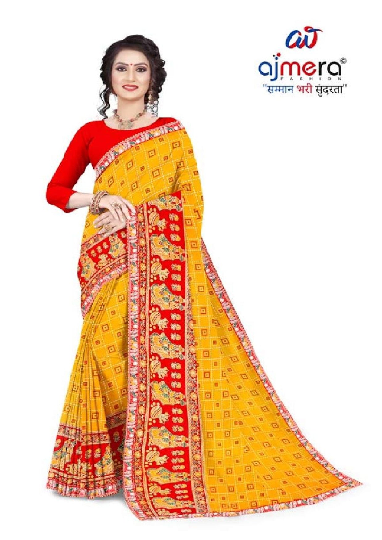 Georgette Print Loose Saree with Blouse for Premium Ethnic and Traditional Wear | TD-MITHASH