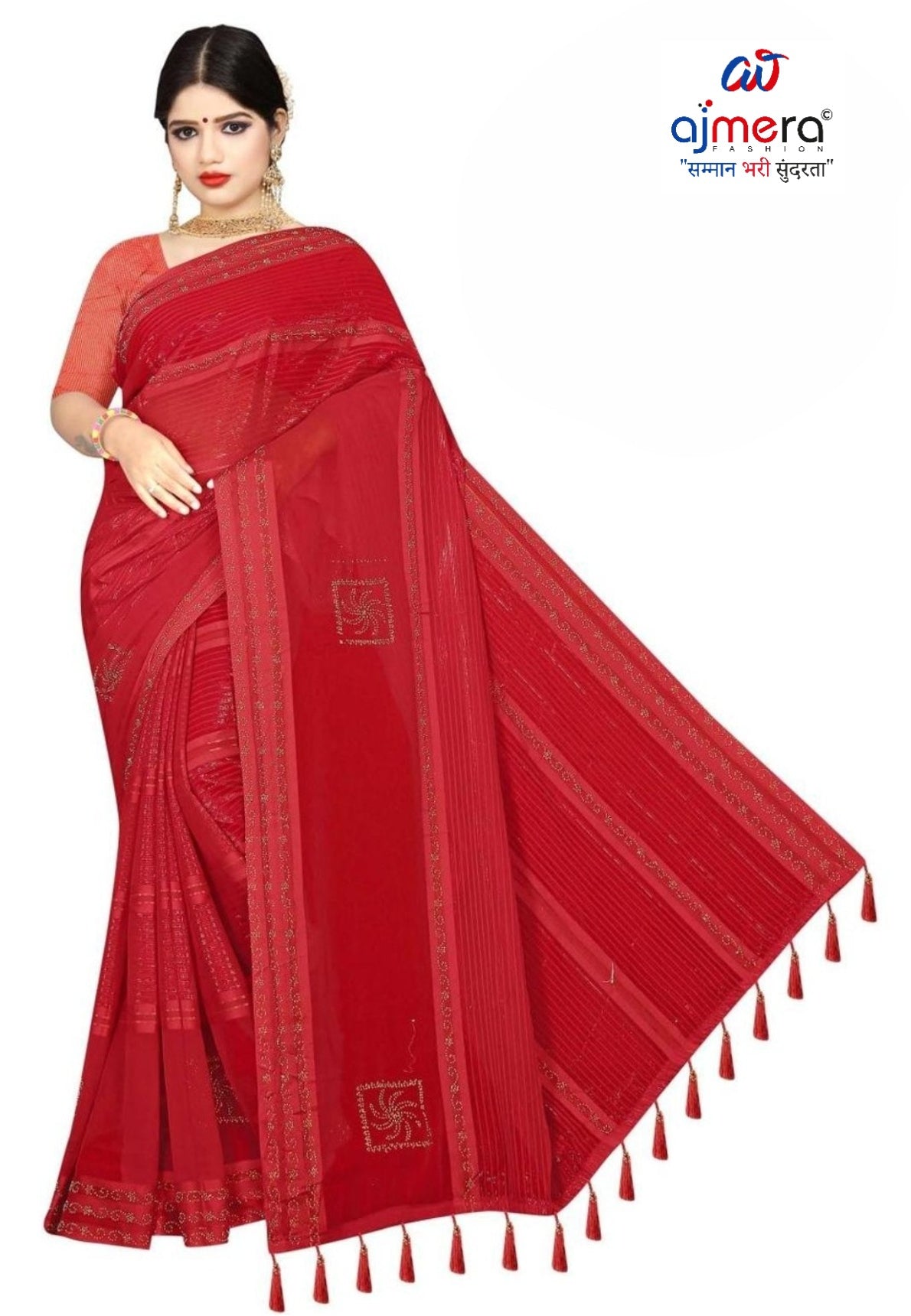 Dyed Matching Saree B2B Supplier with Blouse Piece for Premium Ethnic and Traditional Wear | RAL-CITY PALACE