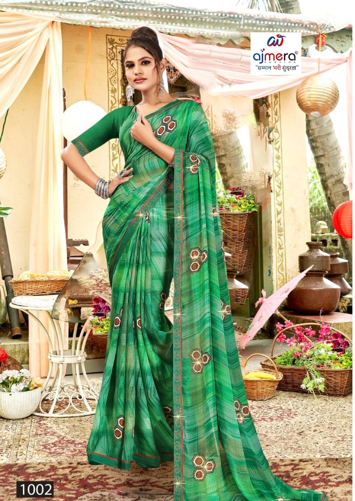 Classic Printed Saree with Blouse Piece for Timeless Traditional Style | PRM-THREE GOLI