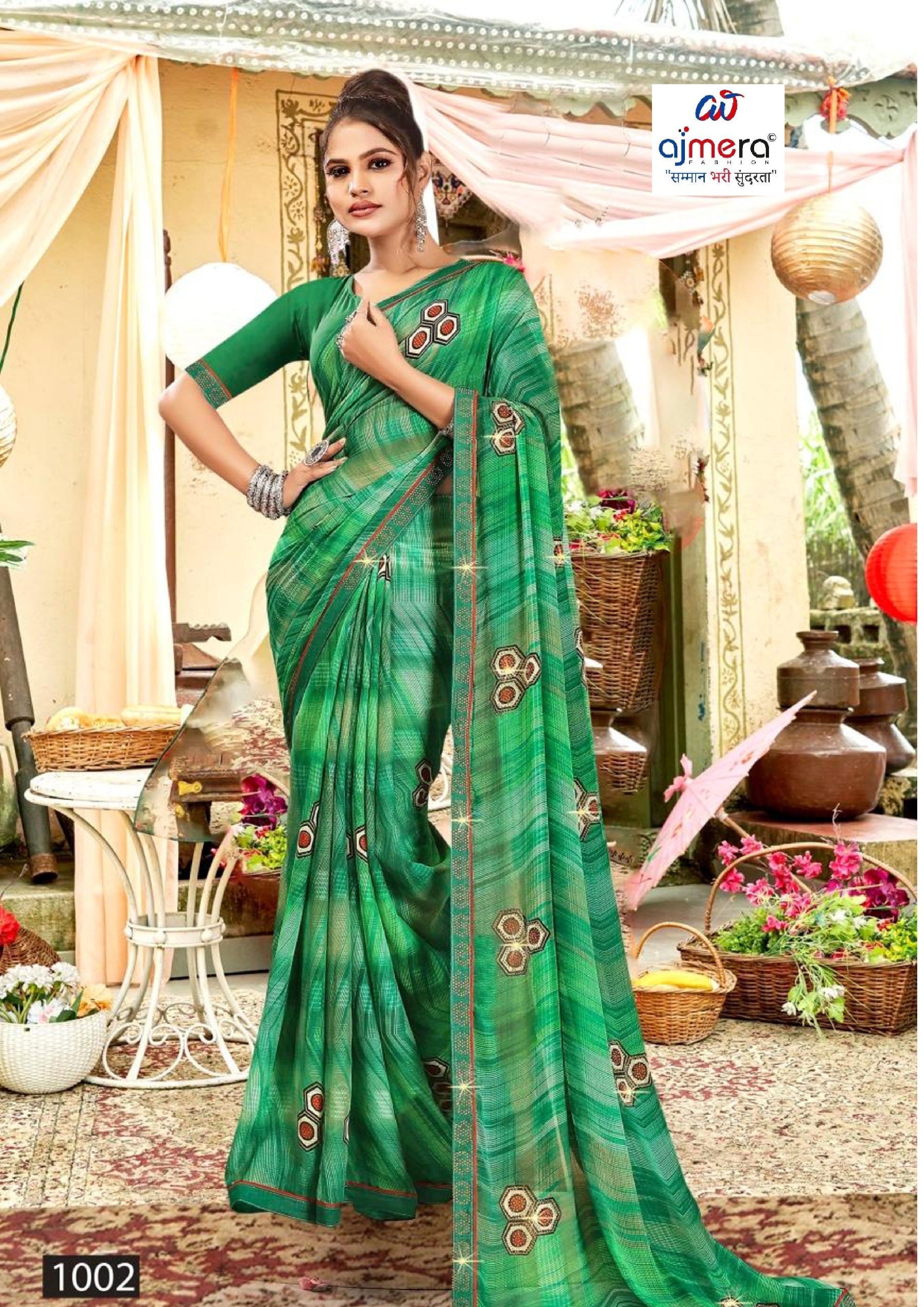 Classic Printed Saree with Blouse Piece for Timeless Traditional Style | PRM-THREE GOLI