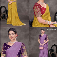 Trendy Dyed Matching Saree with Blouse Piece for Premium Ethnic and Traditional Wear | RLL-KRISHNA SILK-1