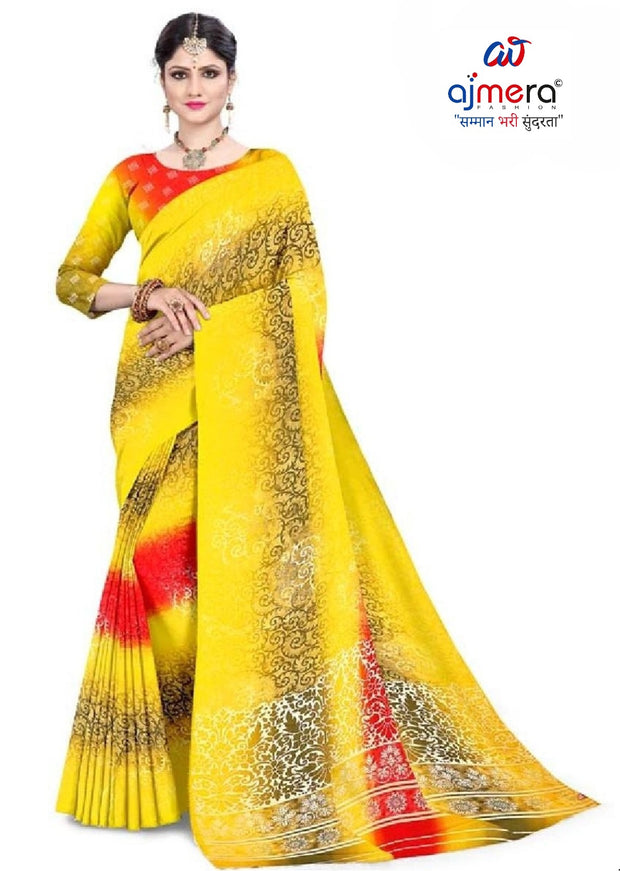 Moss Print Loose Saree with Blouse for Premium Ethnic and Traditional Wear | TD-DHAMAKA