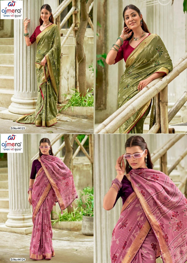 Beautiful Printed Saree with Blouse Piece for Cultural Celebrations  | VDT-SINDOOR