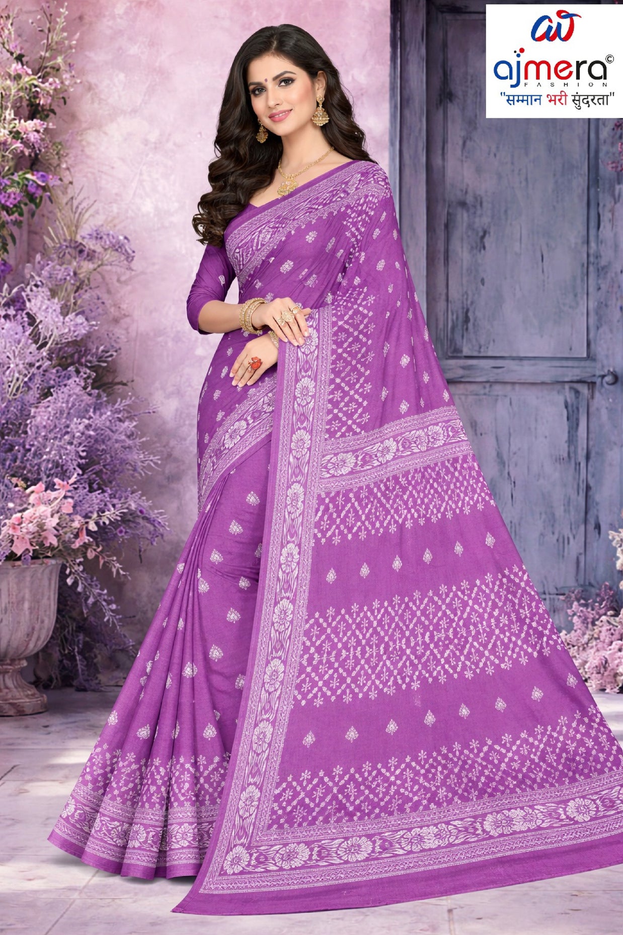 Soft Cotton Saree with Blouse Piece for Premium Ethnic and Traditional Wear | TLS-LUCKNOW COTTON WITH BP