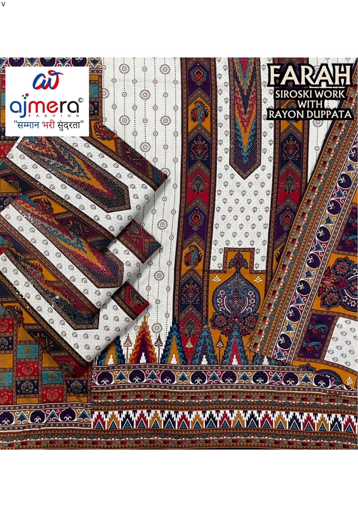 Premium Rayon Unstitched Suit Set | DAF-FARAH