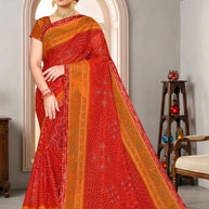 Contemporary Printed Saree with Blouse Piece for Premium Wear | SNR-SANDWISH