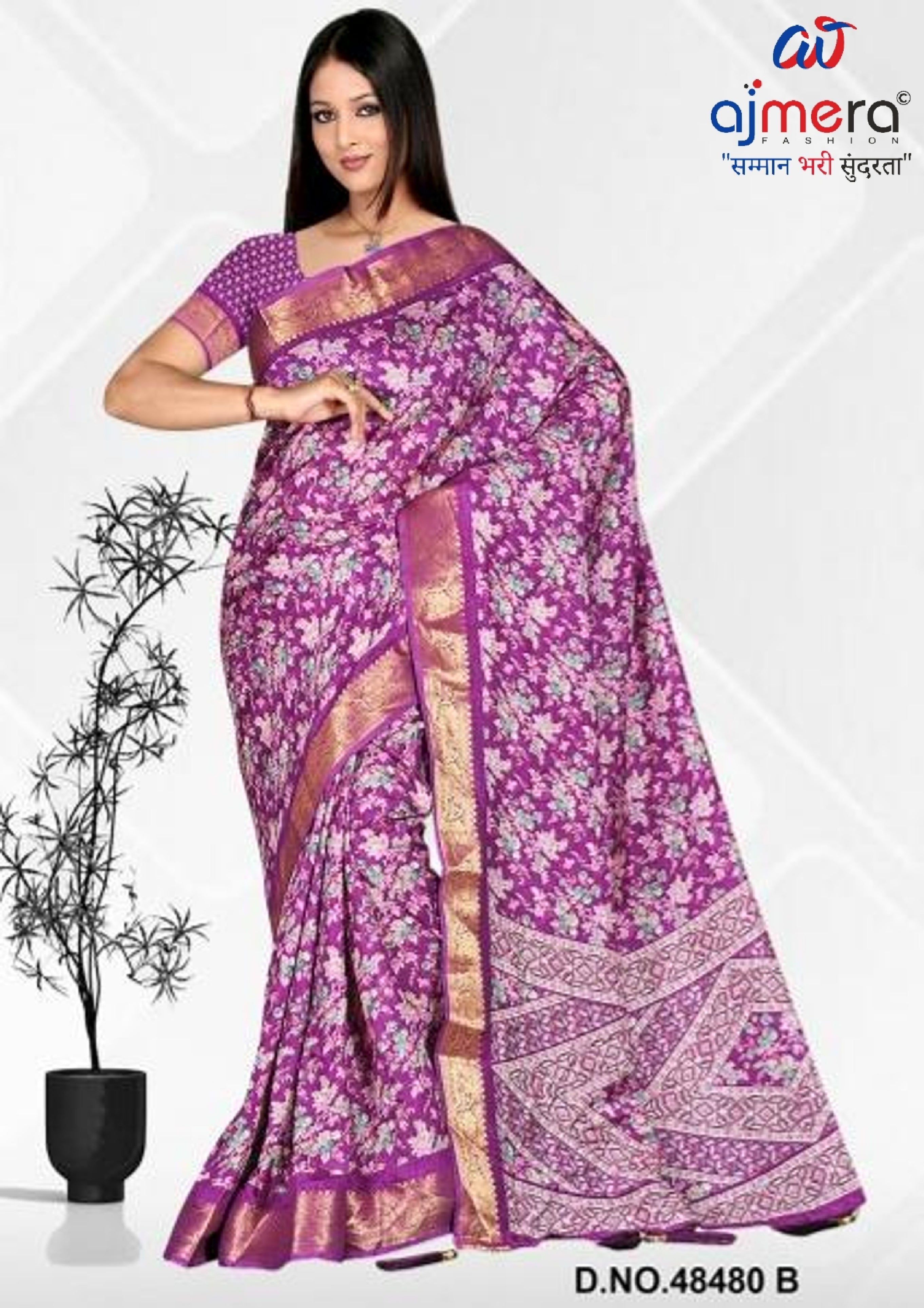 Exclusive Printed Saree with Blouse Piece for Elegant Ethnic Look | VER-NEELAM-48480