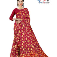 Weightless Print Loose Saree with Blouse for Premium Ethnic and Traditional Wear | TD-NIKE