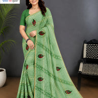 Premium Printed Saree with Matching Blouse Piece for Ethnic Elegance  | GPT-BIJLI-1