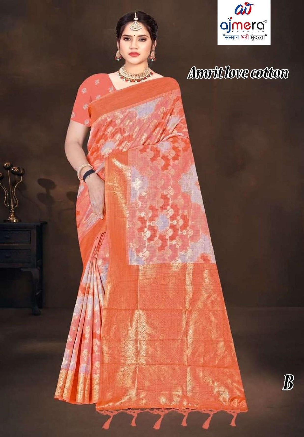 Luxury Charm Jacquard Silk Saree Without Blouse | TUL-AMRIT LOVE COTTON